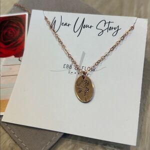 Birth Flower June Necklace 14k Rose Gold Filled Necklace Rose Stamped Pendant